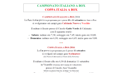 Raduni Campionato Italiano e Coppa Italia a Box